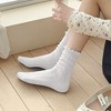 Alilang Women's Adorable Ruffled Lace-Up Socks Wicking Cotton for Casual Comfort 3 Pairs - 3 of 4