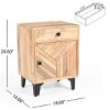 24"H Solid Wood Nightstand With Drawers Vintage Farmhouse Bed Side Table Bedside Chest Of Drawers-Cuddlewood - 4 of 4