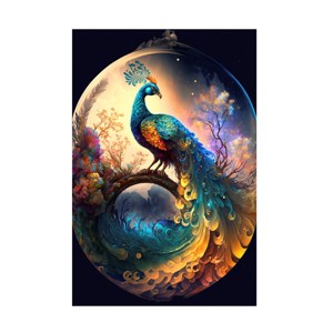Canvas Wall Art - Ray Heere 'Proud Peacocks 15' Wall Art for Living Room, Bedroom, or Office Décor by Trademark Fine Art - 16 x 24 Inches - 1 of 4