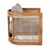 KTMBDW Outdoor Club Chairs, Acacia Wood Curved Accent Chair with Cushions and Woven Rope Accents for Garden, Patio Furniture - 4 of 4