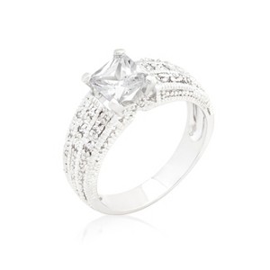 Slickblue Sparkling Women’s Cubic Zirconia Bridal Ring Princess Cut Engagement Jewelry 1.4 ct, Size 5-10 - 1 of 4