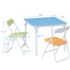 VECELO Kids Folding Activity Table & Chairs with Soft Padded Cushion, Foldable & Portable, Colorful - 3 of 4