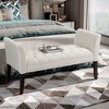 Sapphtopaz Ottoman with Rolled Arms Button Tufted Ottoman Bench Bedroom Entryway Bench Furniture for Bedroom, Entryway - 3 of 4