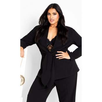 City Chic  Women's Plus Size Perfect Suit Jacket - Black - 12
