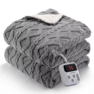 Electric Blanket Heated Throw, Heated Blanket with 10 Heating Levels & 10 Time Settings, Fast Heating Blankets, Machine Washable