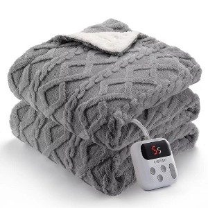 Electric Blanket Heated Throw, Heated Blanket with 10 Heating Levels & 10 Time Settings, Fast Heating Blankets, Machine Washable - 1 of 4