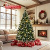 Syemin Artificial Trees 7 FT Snow Tipped Artificial Christmas Tree 1100 Branch Tips and Sturdy Metal Stand, Green Snow Tipped, Green, 40"*40"*84" - 4 of 4
