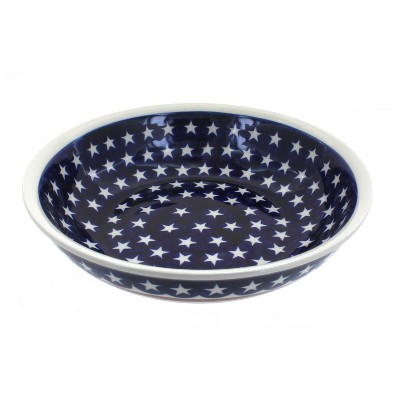 Blue Rose Polish Pottery Stars & Stripes Large Salad Bowl