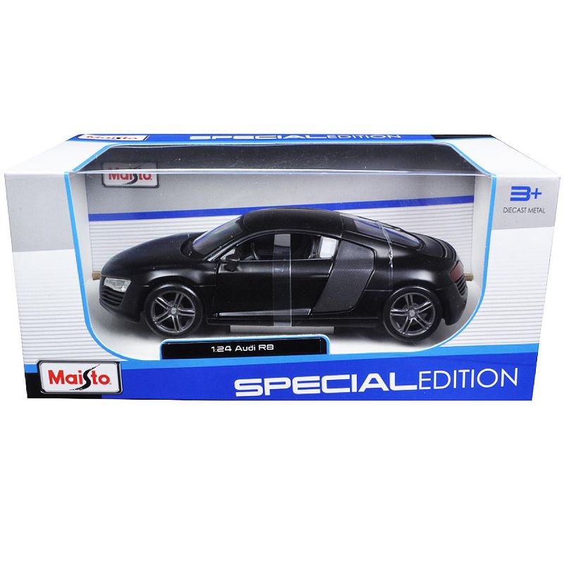 Audi R8 Matt Black "Special Edition" Series 1/24 Diecast Model Car by Maisto, 3 of 4