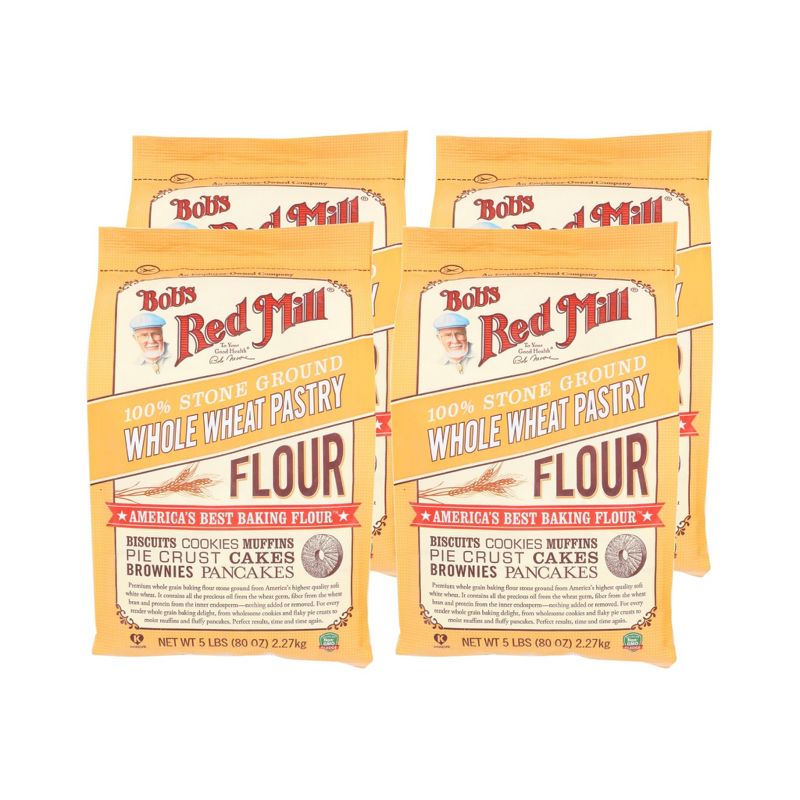 Bob's Red Mill Whole Wheat Pastry Flour - Case of 4/5 lb, 1 of 7
