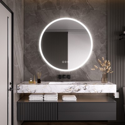 Round Tempered Glass Bathroom Mirror