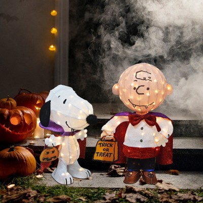 Set of Two Peanuts 3D Pre-Lit LED Halloween Yard Art Vampires