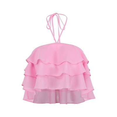 Alfani Women’s Tiered Ruffled Knit Top – Blouson Sleeve Blouse In Dusty Blush Pink - View #12