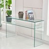 Transparent Tempered Glass Console Table, Rounded Edge Sofa Table & Study Desk - 4 of 4