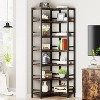 Hommoo 78.7”Tall 7 Tier Industrial Corner Bookshelf Brown - 2 of 4