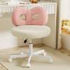 ROOMTEC Vanity Chair with Wheels, Swivel Makeup Chair,Bedroom Height Adjustable Chair with Upholstered and Cute Bow Backrestst - 3 of 4