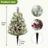 29.5'' Artificial Christmas Tree, Flocked Christmas Entrance Tree with Ground Stake, Artificial Xmas Trees Porch Decoration for Holiday Party Decor - 3 of 4