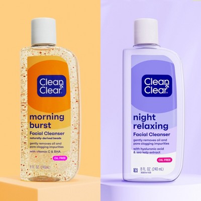 Clean &#38; Clear Day &#38; Night Face Wash, Oil-Free &#38; Hypoallergenic - Lavender and Orange - 16oz - 2pk