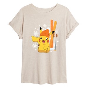 Women's - Pokémon - Pika Skii Oversized Graphic T-Shirt - 1 of 4