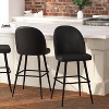 Taylor & Logan 2pk Barstools Black: Faux Leather, Counter Height, Metal Frame - 2 of 4