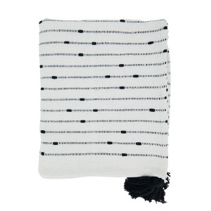 Saro Lifestyle Striped Tassel Throw, 50x60 inches, Multicolored - 1 of 4