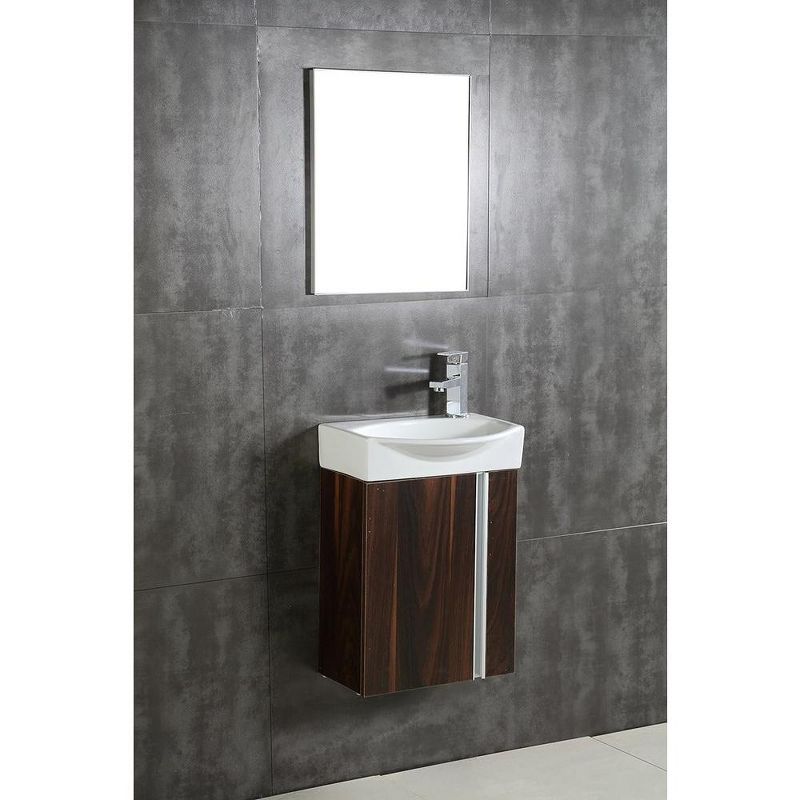 Fine Fixtures Compacto Small Wall Mounted Bathroom Vanity Set with Sink - Mirror Included, 1 of 9