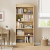 Modern 5 Tier Bookcase with Adjustable Shelves, Tall Bookshelf w/Wooden Legs, Rustic Vintage Etagere for Home Office - 4 of 4