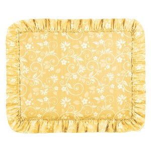 Collections Etc Floral Scroll Ruffled Edge Plissé Pillow Sham - 1 of 3