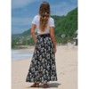 EXLURA Womens Elastic High Waist Flared Maxi Skirts Floral Swing Midi Skirt Casual Summer Long Skirt Beach Vacation Resort - 3 of 4