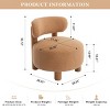 Modern Armless Accent Chair for Bedroom, Teddy Fabric Slipper Chair with Curved Backrest and Padded Seat, Upholstered Side Chair-The Pop Home - 3 of 4
