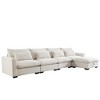 157.5" Corduroy Cloud L-Shaped Modular Sectional Sofa with Deep Seat & Storage Ottoman - 3 of 4
