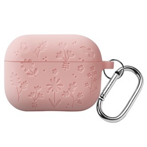 Vena For Apple AirPods Pro 3 Case Cover Silicone Floral, Protective Cover Compatible with MagSafe AirPods Pro Gen 3 3rd Generation, Pink - 1 of 4