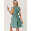 cheibear Women's Sleeveless with Pockets V Neck Lace Trim Lounge Casual Outfits Dresss - 4 of 4