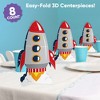 Big Dot of Happiness 3D Blast Off to Outer Space Centerpiece Table Decorations, Freestanding Rocket Baby Shower or Birthday Centerpieces - 8 Count - 2 of 4