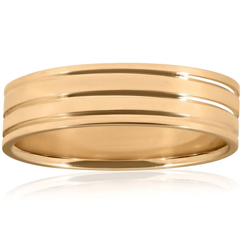Pompeii3 Polished Wedding Ring 10K Yellow Gold, 1 of 6