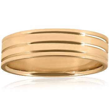 Pompeii3 Polished Wedding Ring 10K Yellow Gold