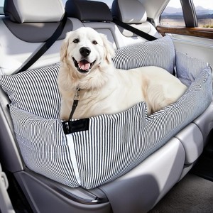 Hachikiko Elevated Dog Car Seat for Large Dogs – Booster with Safety Belt, Non-Slip Base & Storage Pockets, Includes Waterproof Mat (43.3x21.7x17.7in) - 1 of 4