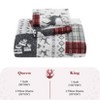 Christmas Quilt Set, Reversible Printed 3 Pieces Quilts Coverlet Bed Set Holiday Decorative Bedding, Microfiber Fabric, 1 Quilt and 2 Pillow Shams - 2 of 4