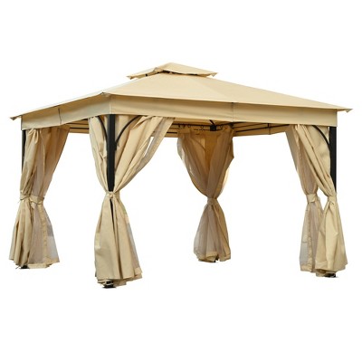 Maliang Outdoor Gazebo Tent with Double Roofs, Patio Gazebo with Mosquito Netting & Privacy Screens, for Backyard, Garden, Lawn