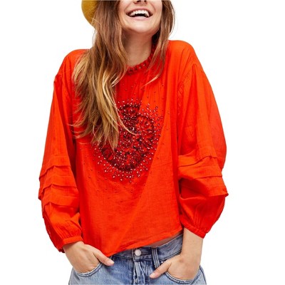 Free People Womens Heart Of Gold Knit Blouse