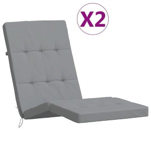 vidaXL Deck Chair Cushion Set of 2 Grey Oxford Fabric Standard - 1 of 4