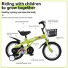 RISOKEYS Kids Bike with Training Wheels, Adjustable Seat and Handlebars, Durable Steel Frame - Front & Rear Brakes for Boys and Girls - 2 of 4