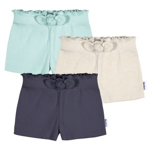 Gerber Baby and Toddler Girls' Pull-On Knit Shorts - 3-Pack - 1 of 4