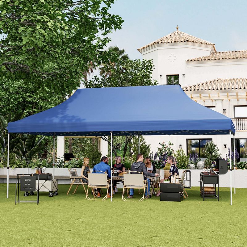 Costway 10 x 20 FT Pop-up Canopy UPF50+ Sun Protection Tent with Carrying Bag Blue/Black/Grey/White, 4 of 11