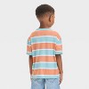 Toddler Boys' Short Sleeve Shore Thing Striped Graphic T-Shirt - Cat & Jack™ Coral Orange - 3 of 4