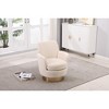 Ridstar Accent Chair and Armchairs with Gold Stainless Steel Base For Living Room & Bedroom-Beige - 4 of 4