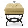 Hilton Ottoman Upholstered Ottoman Bench Footstool with Button Tufting & Diamond Stitching, Yellow-Merax - 4 of 4