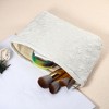Unique Bargains Portable Canvas Large Capacity Zipper Floral Makeup Bag 1 Pc - 3 of 4
