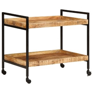 vidaXL Kitchen Trolley 31.5 In.x21.7 In.x27.6 In. Solid Rough Wood Mango - 1 of 4