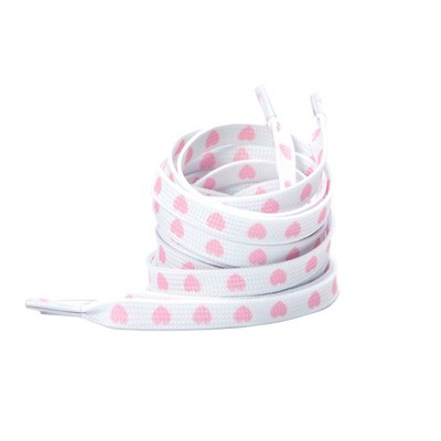 INSPIRE CHIC Heart Printed Colored Flat Shoe Laces for Sneakers Athletic Sport Boots 1 Pair